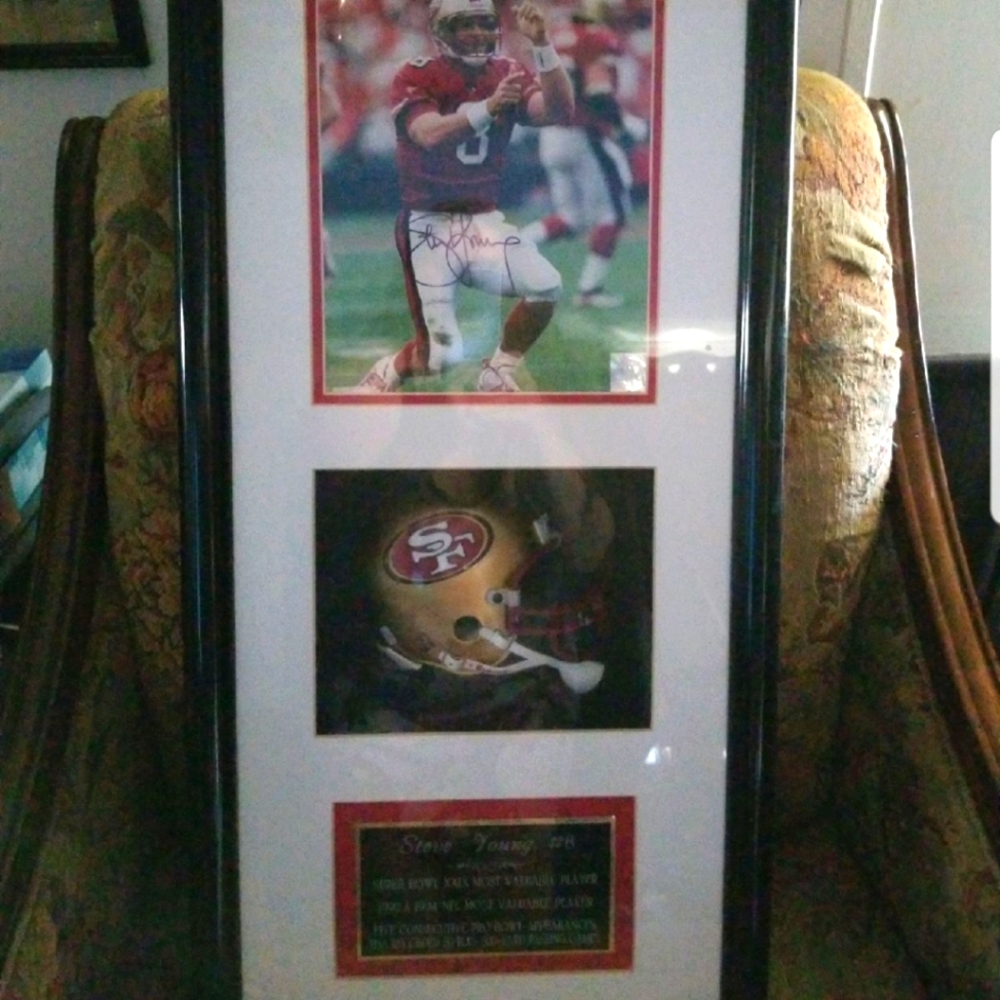 Steve Young wall autograph collectors item.